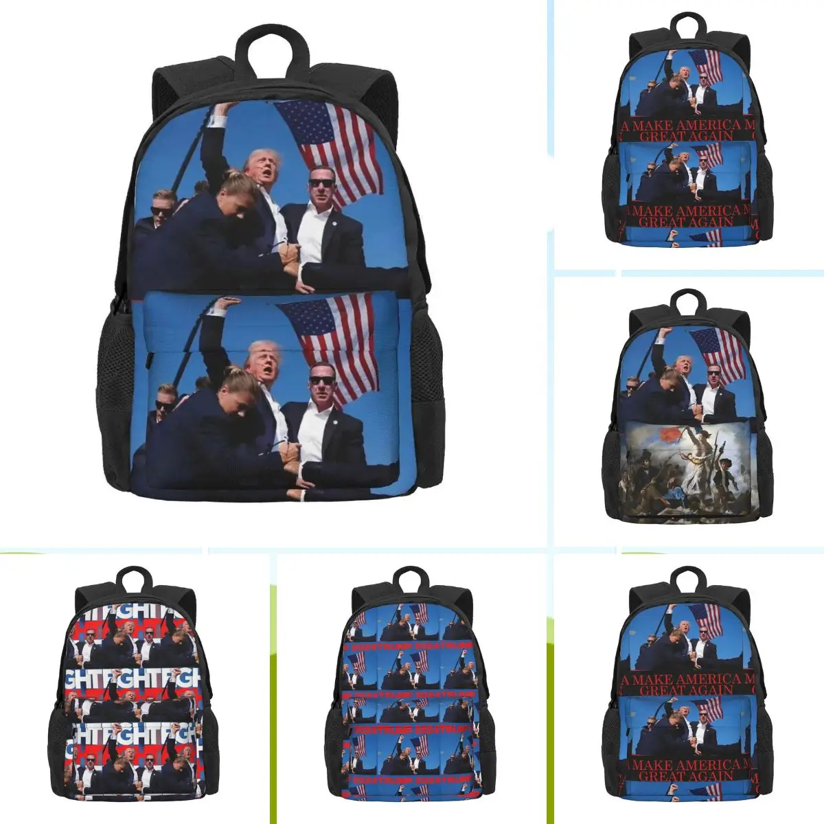 2024 Trump Arrested. Shot. Still fighting Make America Great Again Backpack Novelty Backpacks Style Durable School Bags Rucksack