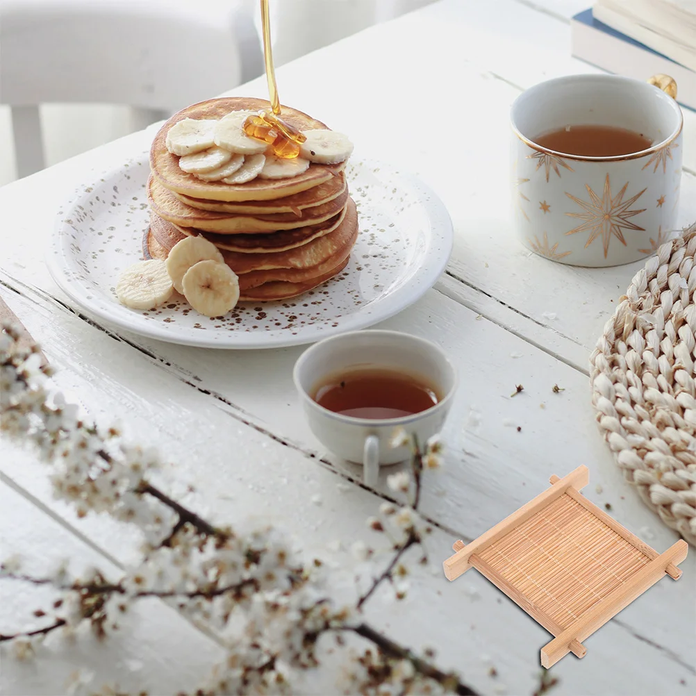 

3 Pcs Coasters Bamboo Mat Cup for Table Dining Room Mats Drinks Desk Tea Cushion