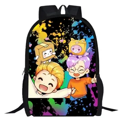 LankyBox Anime Cartoon Cartoon che circonda la borsa da scuola per bambini zaino per studenti delle scuole primarie e medie di grande capacità