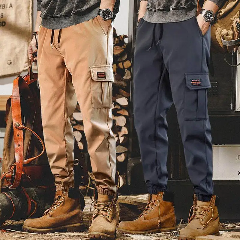 Work pants, men's casual pants, autumn and winter loose pants, long pants, ankle tied pants, versatile and trendy Harun pants