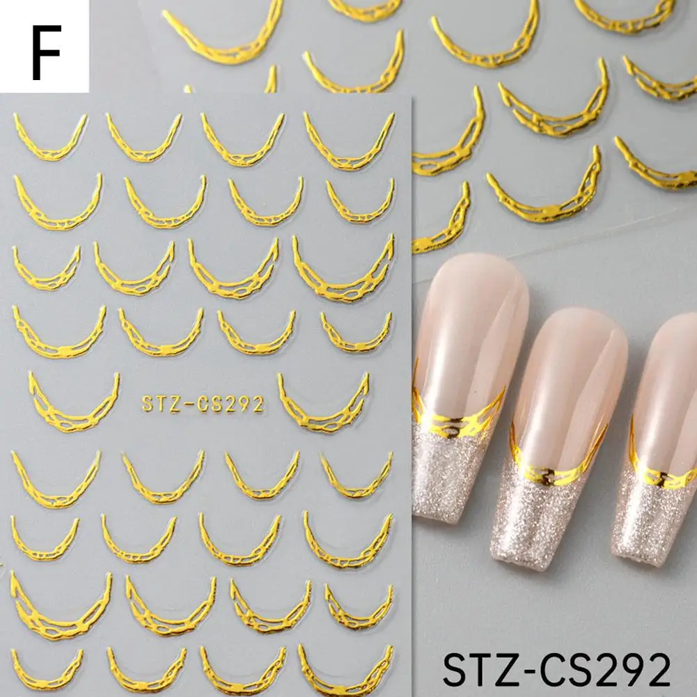 Gradient Color French Manicure Nail Art Designs Stickers Self-Adhesive Nail Tips Guides For DIY Decoration Stencil Tools R9M9