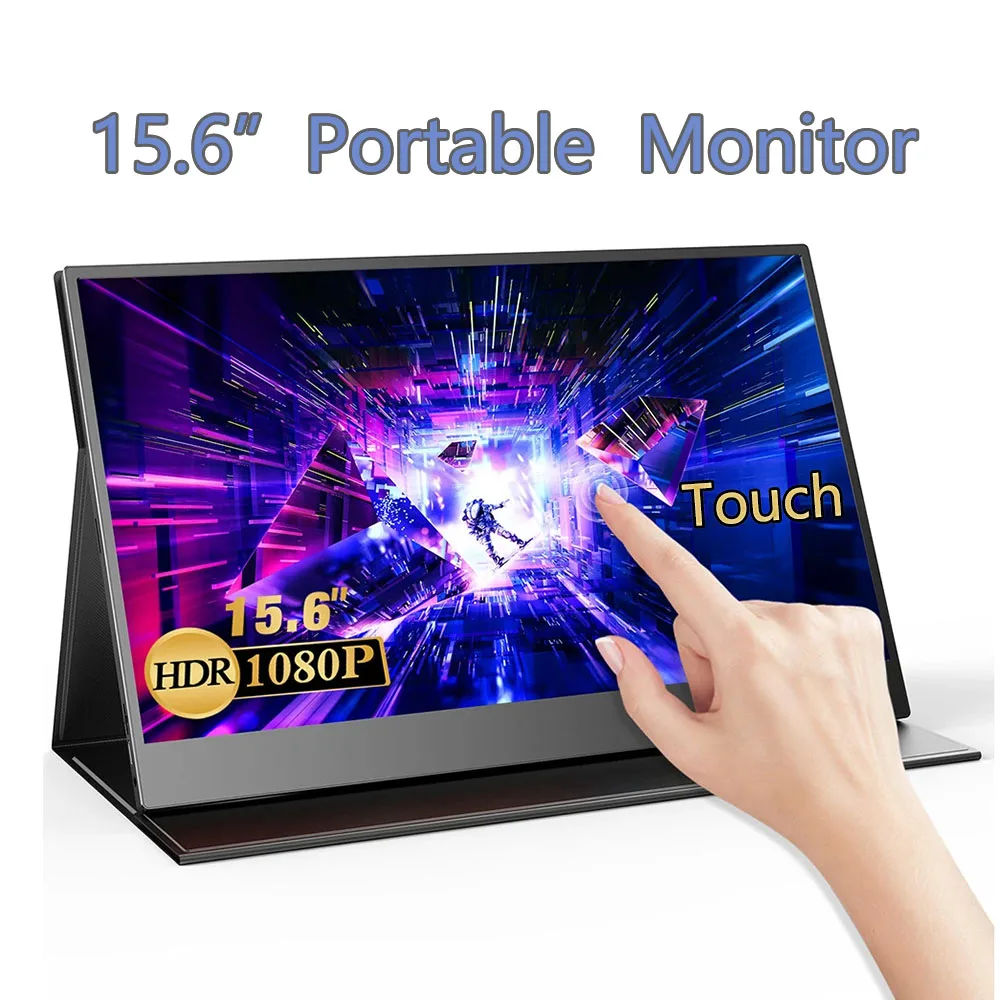 15.6インチFHDポータブルモニター,タイプC,USB,HDMI,スイッチ用,Xbox
