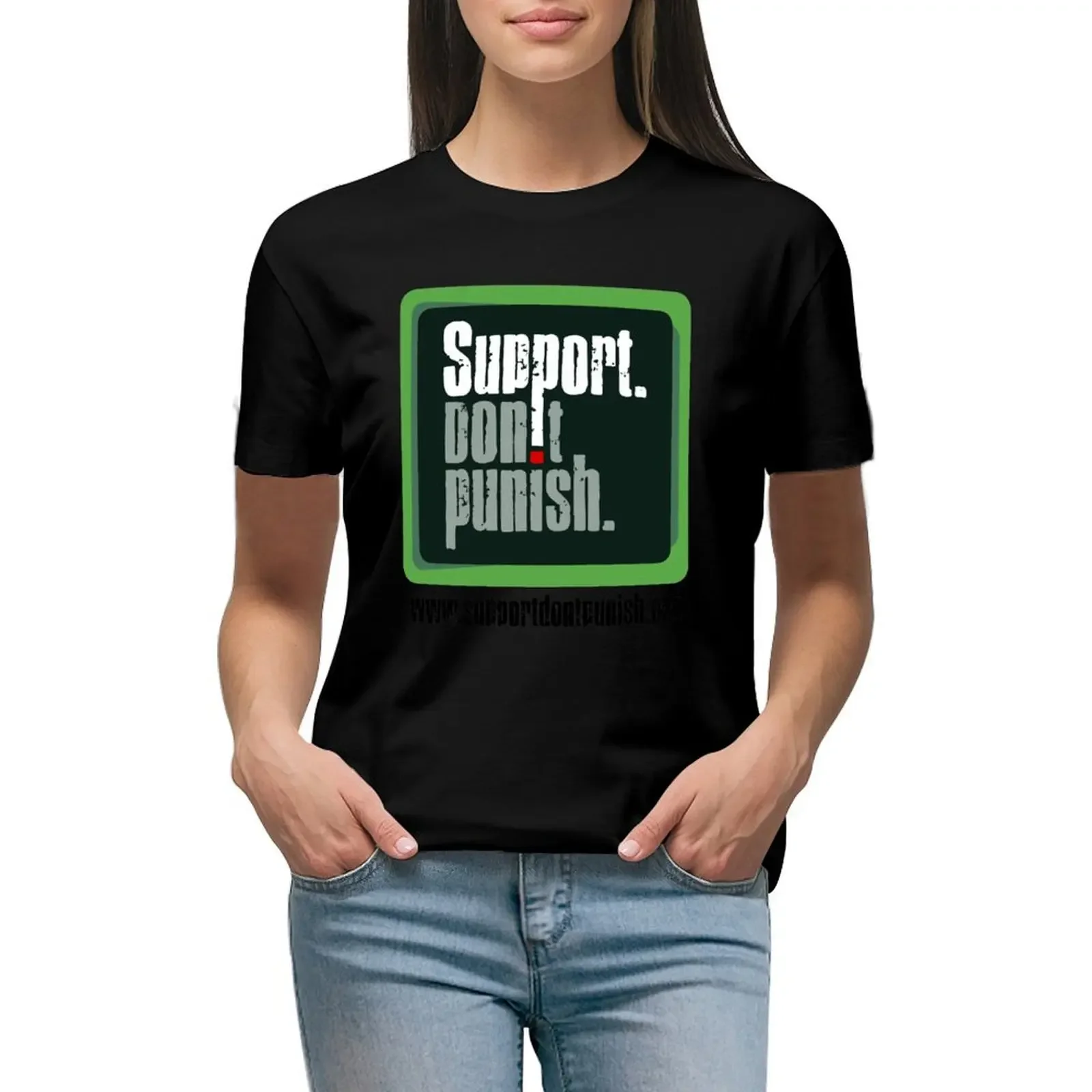 Support Don't Punish T-Shirt plus size tops Female clothing vintage Summer Women's clothing