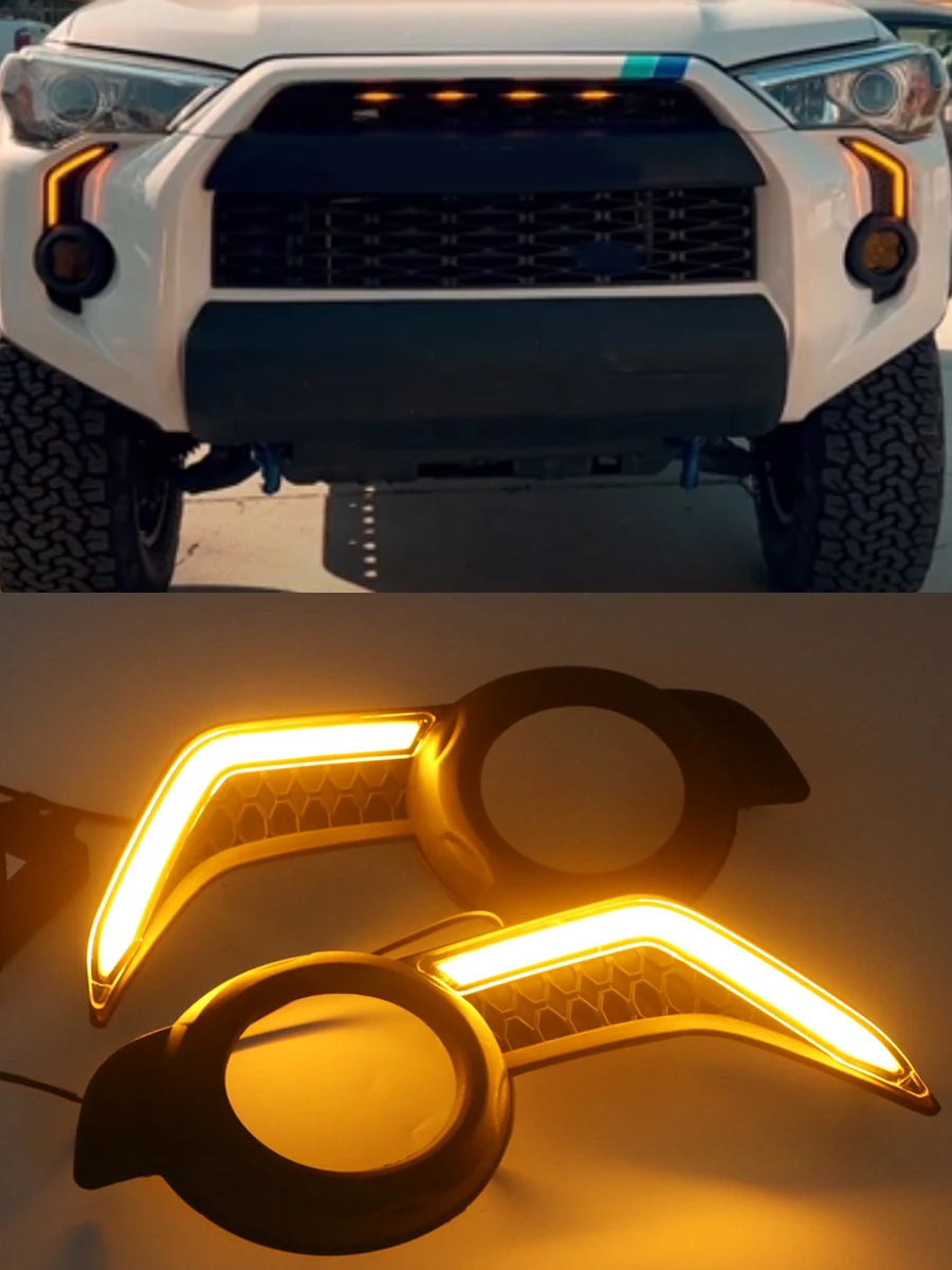 For Toyota 4Runner 2014-2023 Car Accessories LED Lights Spot Driving Lamp DRL Pair Fog Light Daytime Running Light DRL 1 Set