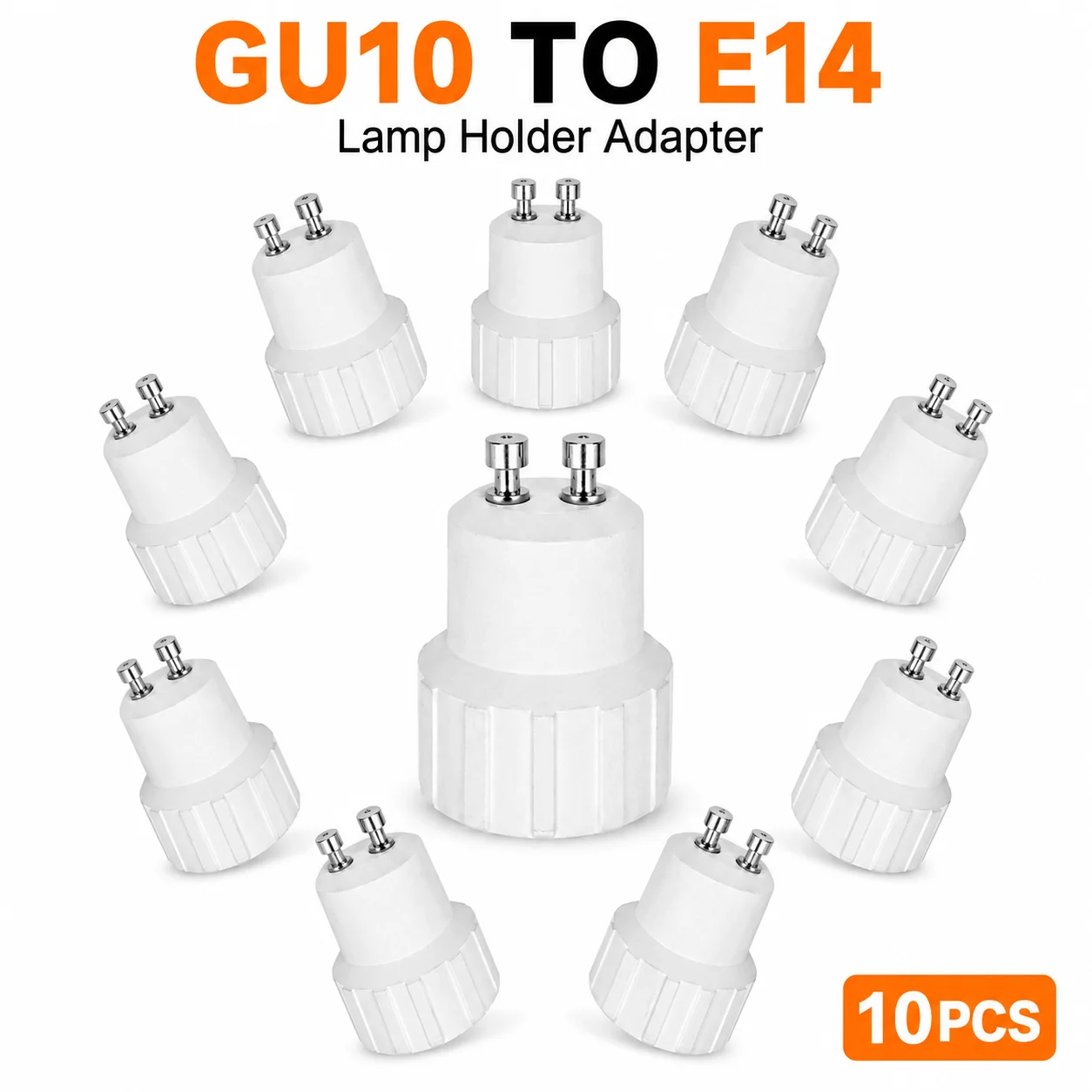 JOYINLED 1/10PCS GU10 To E14 Bulb Socket Converter, Twist Lock Male To Small Edison Screw Female Adapter for LED Halogen Lights
