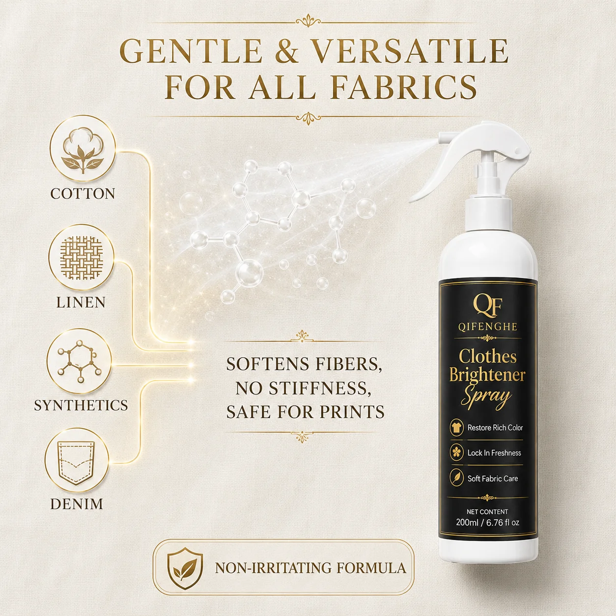 Clothes Brightener Spray Fabric Color Reviver 200ml Anti Fade Laundry Dye Fixer Color Restorer for Clothes Jeans Shirt Dress