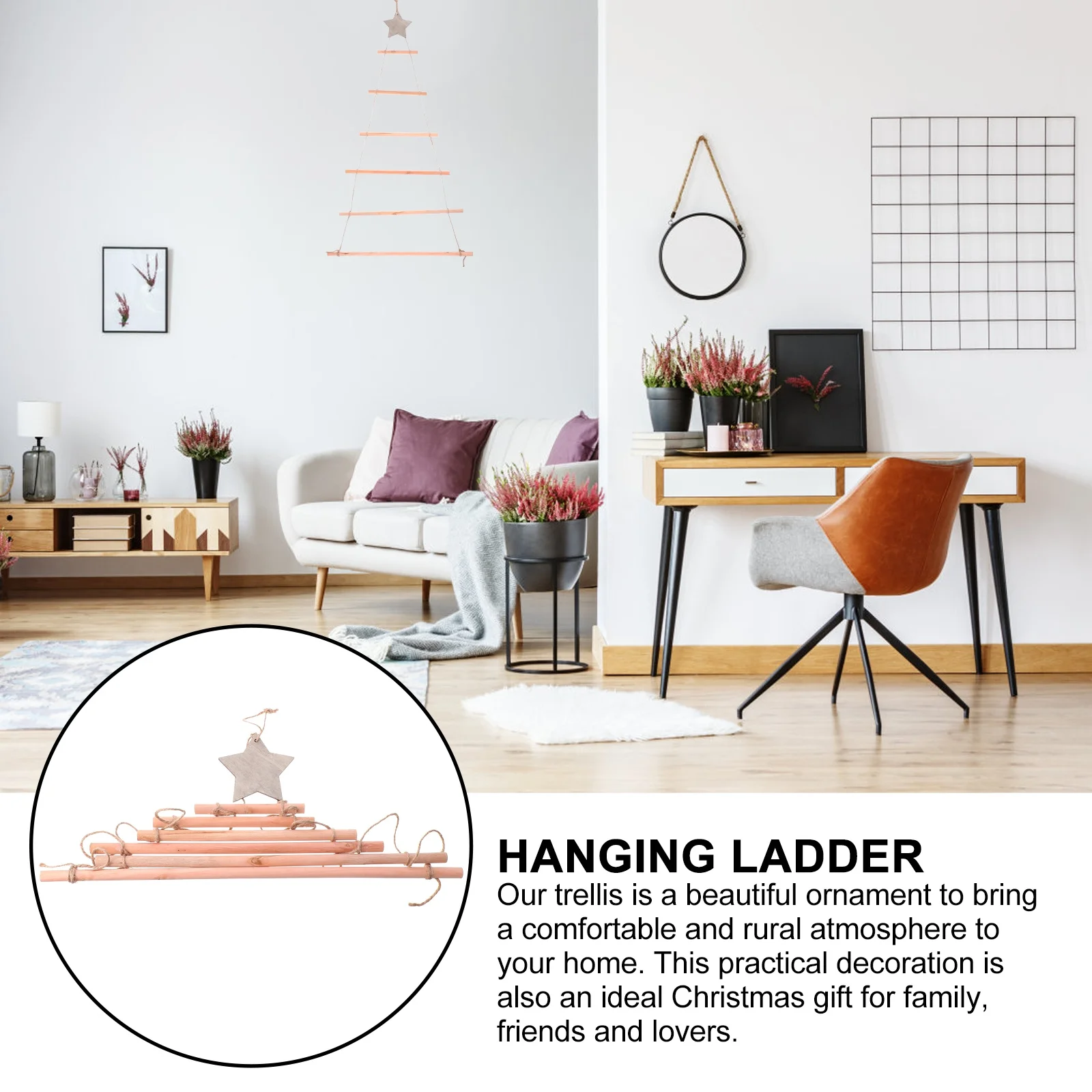 

Christmas Tree Decorations Sturdy Wooden Branch Hanging Rack Festive Rustic Look Christmas Wood Tree Wall Hanging Decor