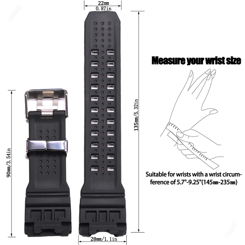 Gwg1000-1a1 Mudmaster Replacement Strap For Casio Mudmaster GWG1000 Watch Band With Stainless Steel Loop Waterproof Wristband