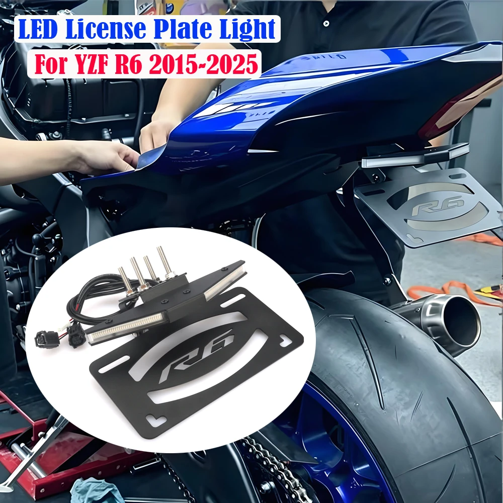 

For Yamaha YZF R6 YZFR6 YZF-R6 2015-2025 New Motorcycle Rear Tail Light Brake Turn Signals Integrated LED License Bracket