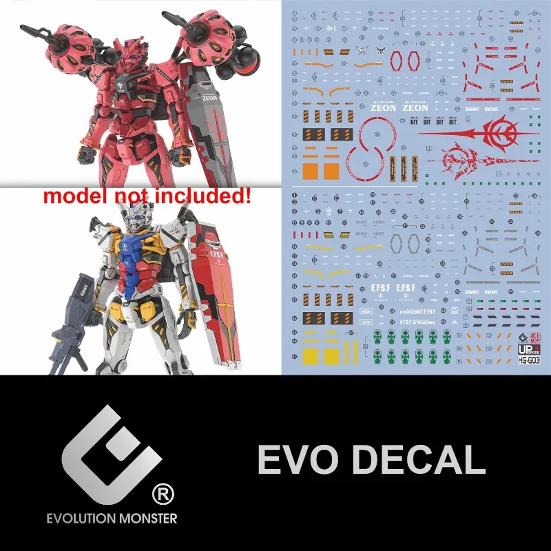 EVO Decal HG-GQ3 HG 1/144 Water Slide Decals for Gundam Scale Model Making Tools Hobby High Definition Fluorescent Water Sticker