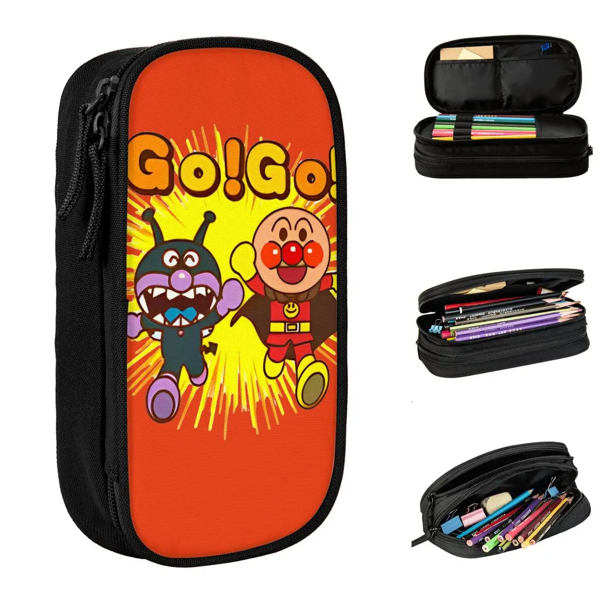 

Anpanman Cartoon Pencil Case Large Pencil Pouch Boy Girl Zipper Lovely School Pencil Cases Design Stationery