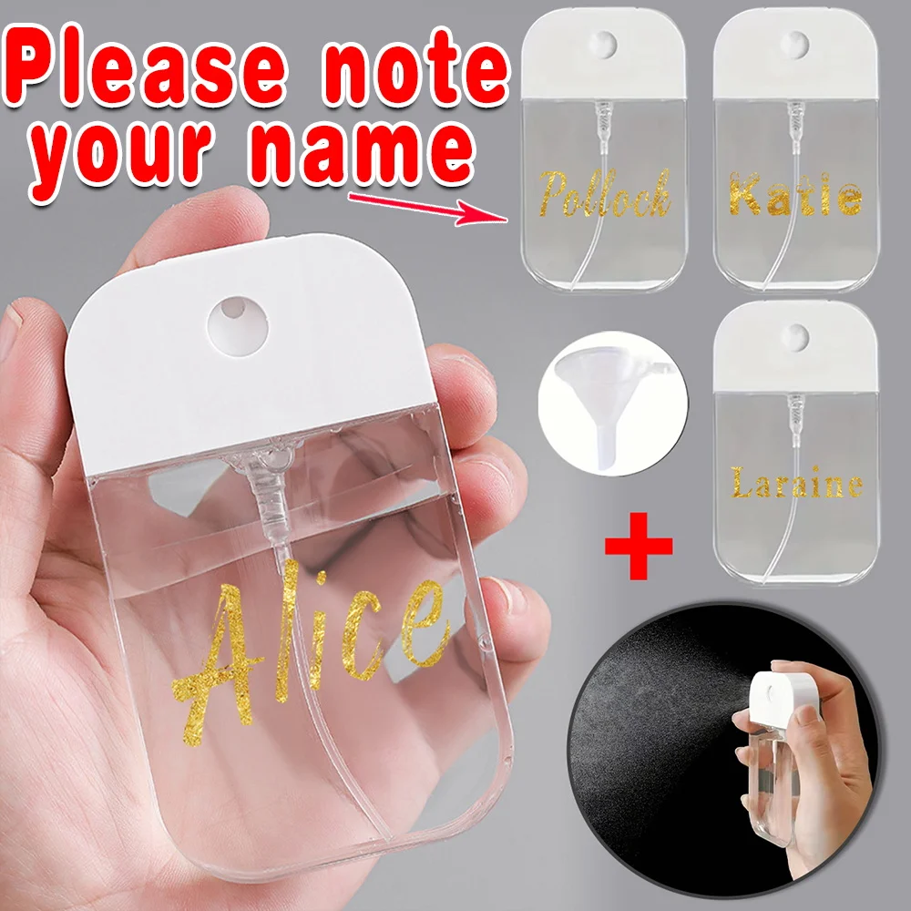 

Customized Name 50ml Refillable Card Perfume Spray Bottle Portable Travel Size Moisturizing Mist Leakproof Alcohol Dispenser DIY