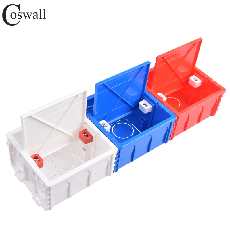 COSWALL 86 Type Internal Mounting Box With Wall Blank Panel Blind Cover Dustproof Distinguish Between Weak and Strong Current