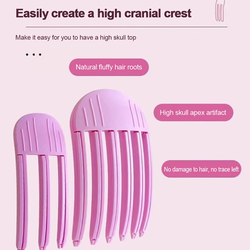 New Hair Care Roots Natural Fluffy Hair Clip No Heat Plastic Hair Curler Twist Styling Diy Tools 3/ 6 Teeth Comb Fluffiness Tool image 3