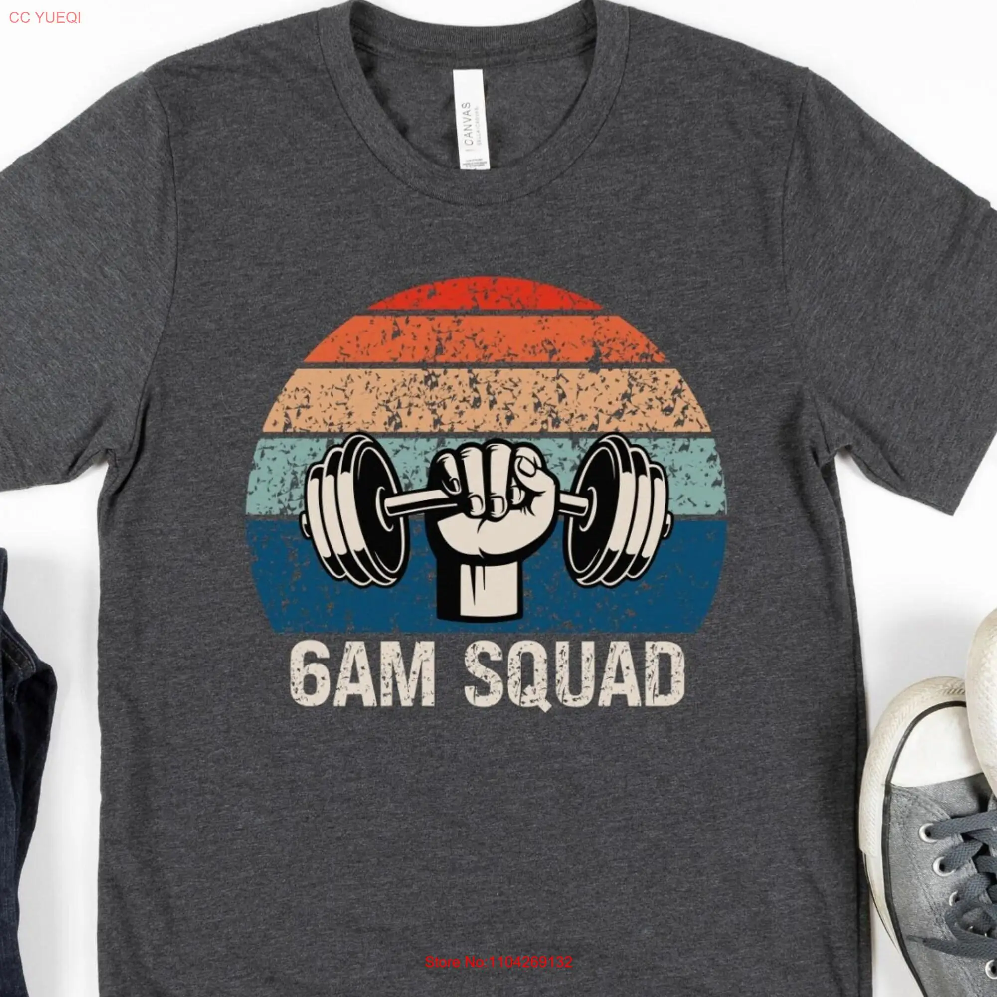 6am Workout Squad T Shirt Crew Club Six in the Morning Fitness Gym Exercise Top Rise and Grind Lifting