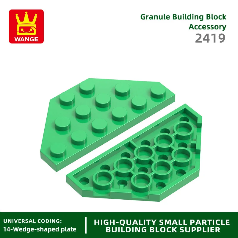 Wange 54Pcs/Lot 2419 3x6 Wedge Shaped Building Blocks Moc Classic Accessories Plate Compatible with Brick Children Toys Gift Box