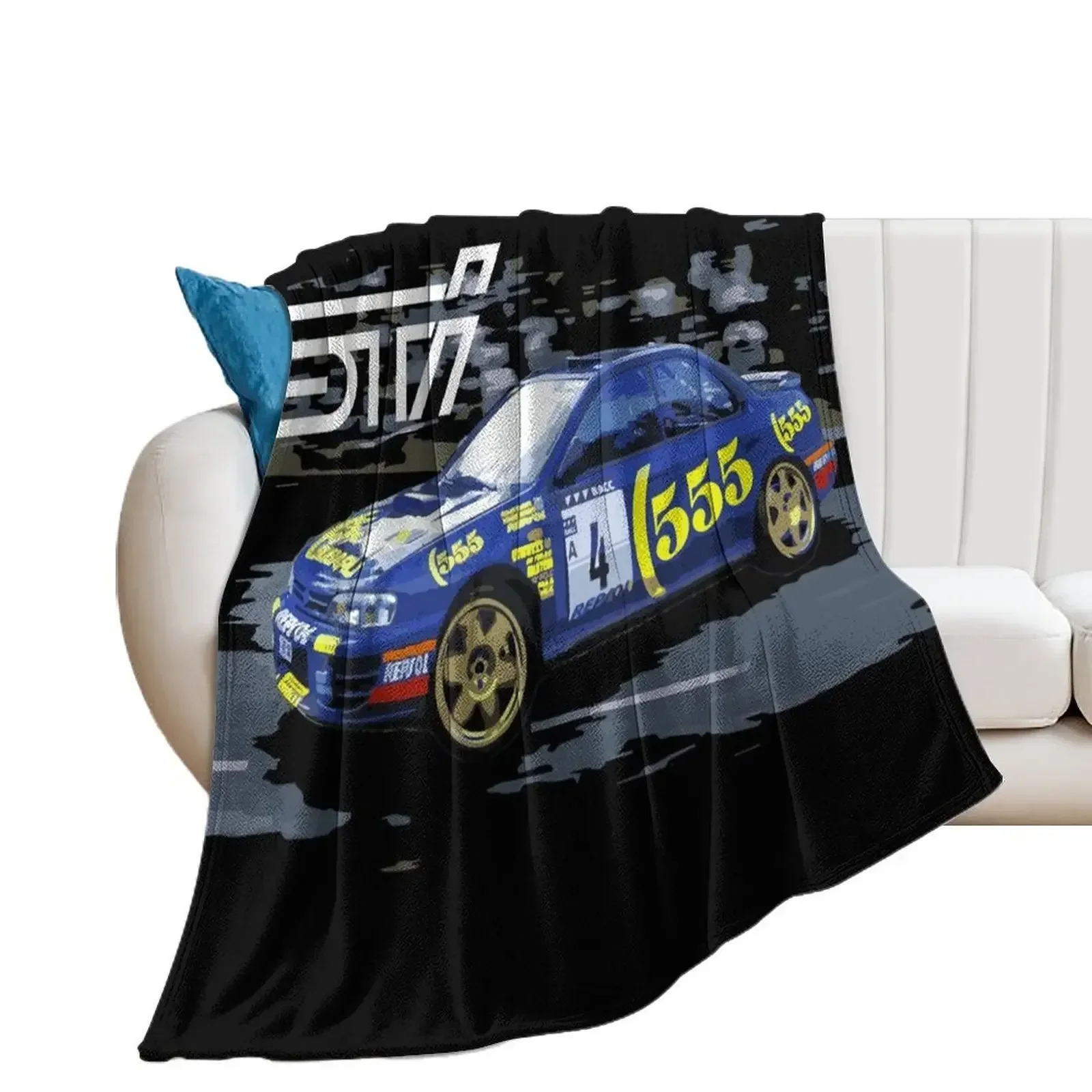 

world rally blue 555 colin McRae GC8 Throw Blanket Luxury Throw Sofas Blankets