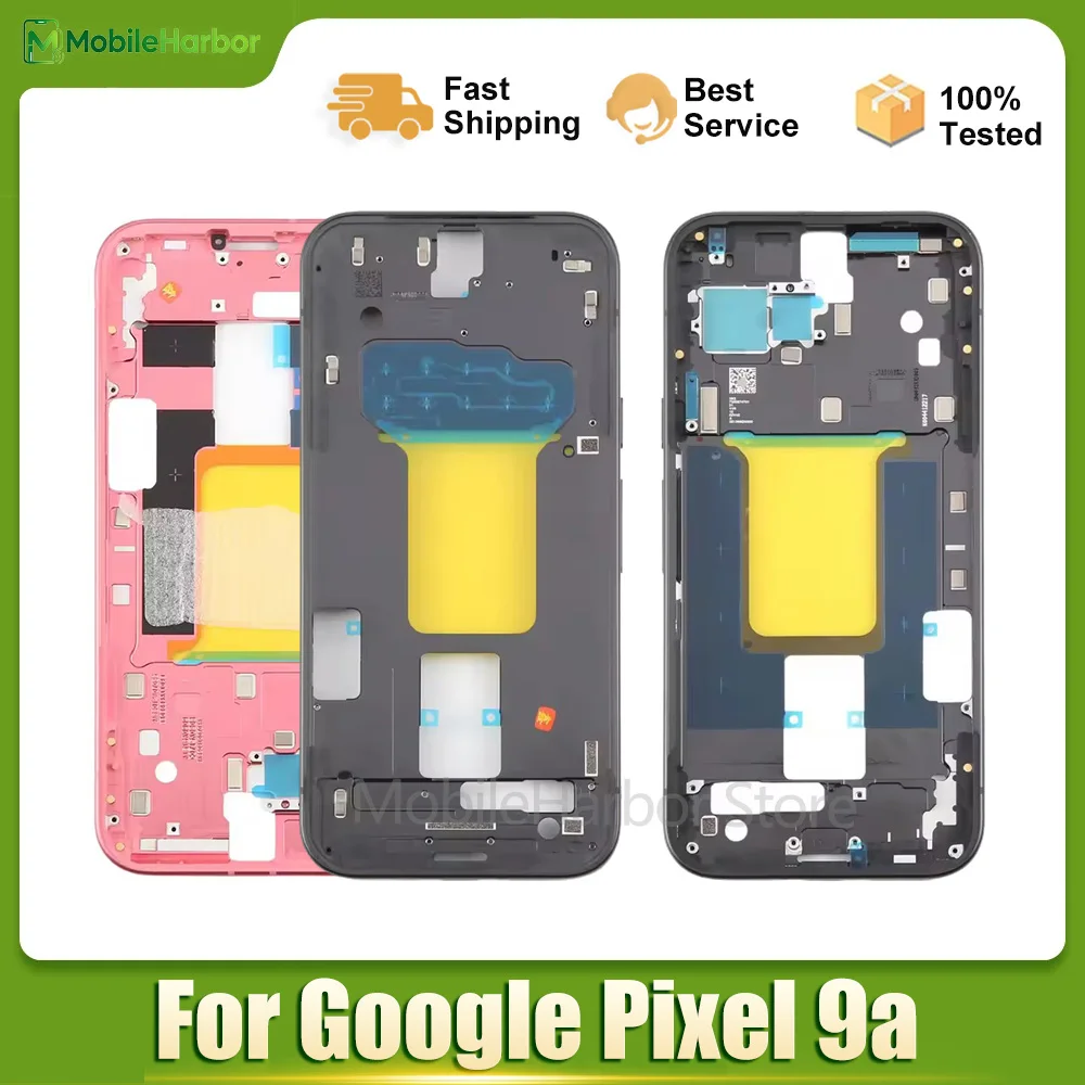 6.3'' Middle Frame For Google Pixel 9a, GXQ96 / GTF7P / G3Y12 9A Phone Middle Frame Bezel Repair Replacement Spare Part