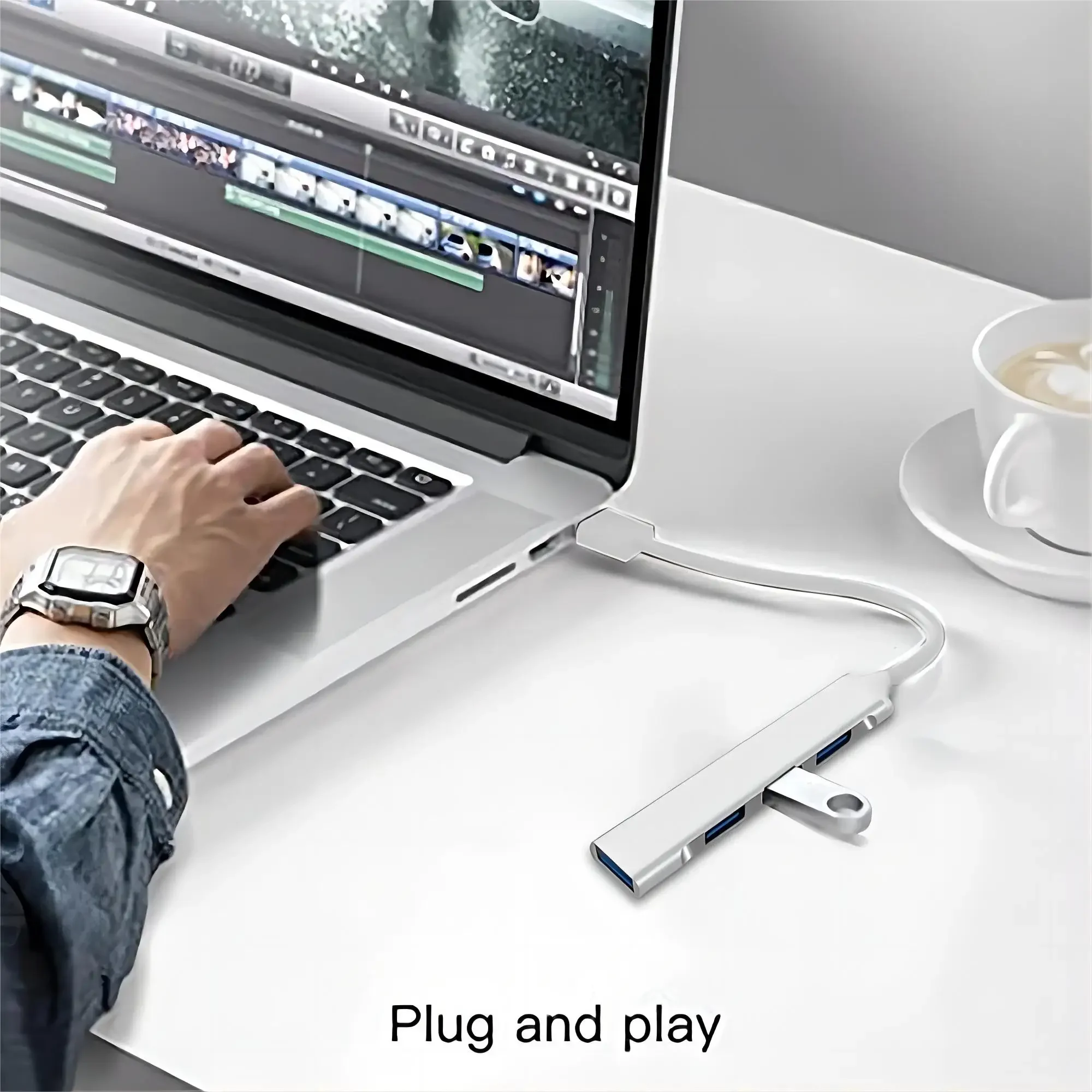 4 Ports USB HUB TYPE C Hubs USB C Docking Station USB 3.0 Splitter OTG Adapter 5G High Speed For PC Laptop Macbook Accessories