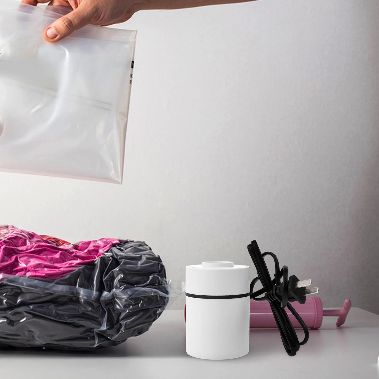 حقيبة ضغط مضخة كهربائية محمولة صغيرة فراغ السدادة للملابس البطانيات أكياس التخزين حقيبة فارغة مضخة كهربائية محمولة