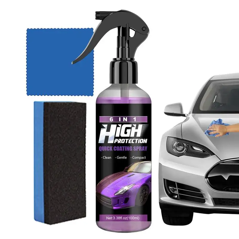 

Car Ceramic Coating 6 In 1 High Protection Quick Coating Spray Lasting 100ml Car Wash Ceramic Spray For Cars Motorcycles