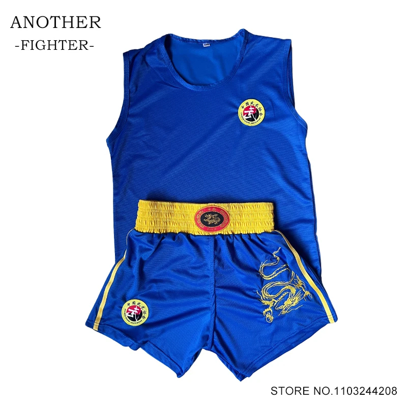 

Muay Thai Shorts Men Women Kids Boxing Shorts Vest Embroidery Dragon Sanda Wushu Uniform Wrestling Fight Kickboxing Boxing Pants