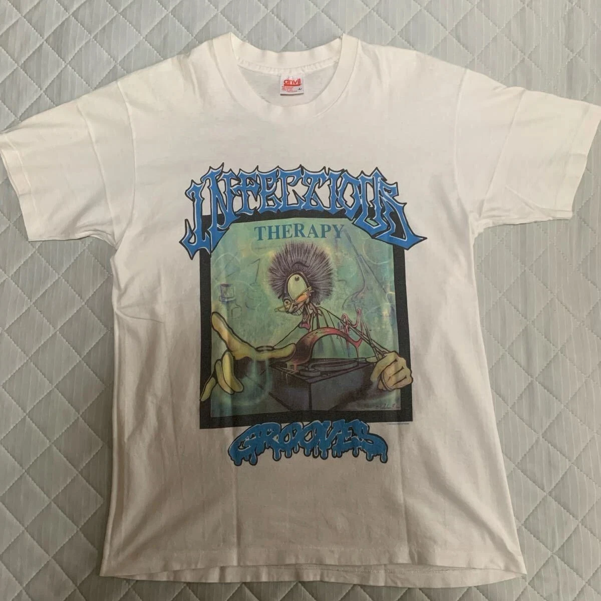 

90S Infectious Grooves Band T-Shirt White Vintage Band T-Shirt Short Sleeve Men Women Summer Crew Neck Cotton Tee