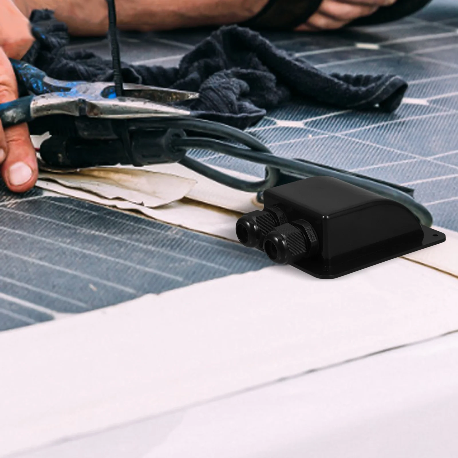 Solar Panel Cable Glands Uv Resistant Rv Yacht Accessory Durable Impact Resistant Easy Installation Solar Wiring Entry Box