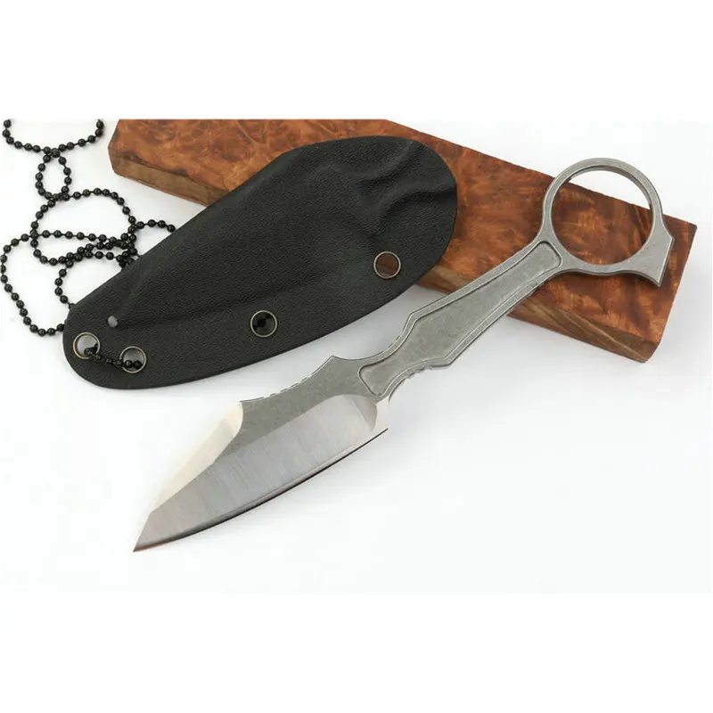 TRSKT Bk Collo Della Lama di Salvataggio di Sopravvivenza Di Caccia di Campeggio Coltelli EDC Strumenti Con Fodero di Kydex, Tutto Acciaio della Maniglia D2,60Hrc,Dropshipping