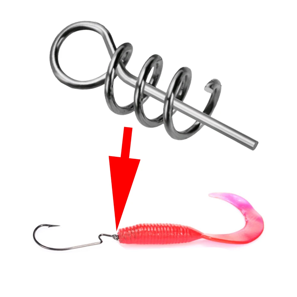 50Pcs Lure Bait Spring Soft Bait Anti-Off Lure Swivel Small Pin Fishing Gear Fishing Fishing Accessories