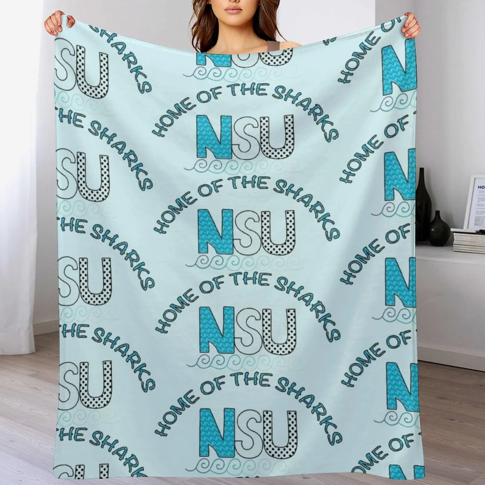 

Nova Southeastern University Throw Blanket Beautifuls Thins Shaggy Soft Plush Plaid Blankets