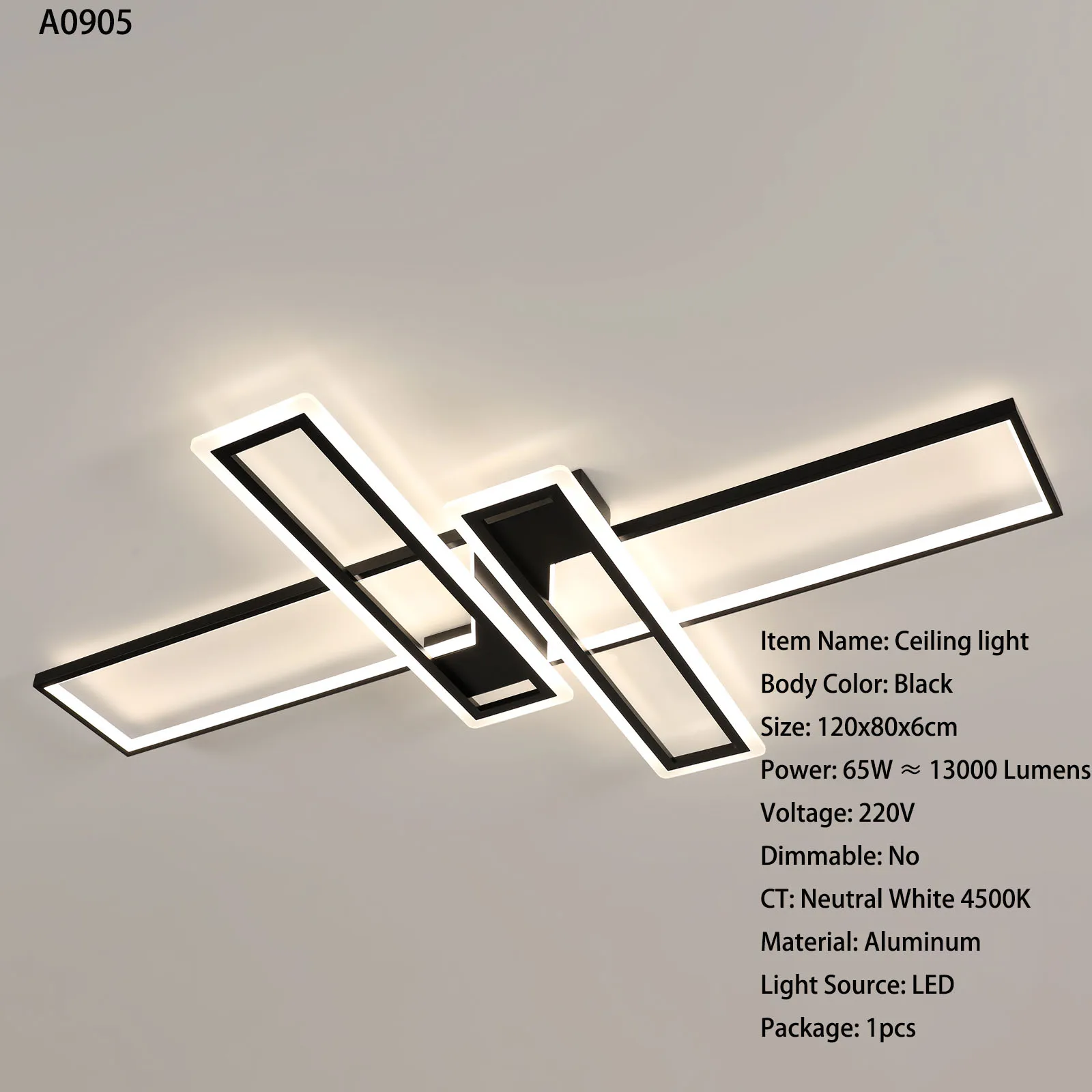 LED-Deckenleuchte, Deckenlampe für Wohnzimmer, Schlafzimmer, Küche, Flur, Büro – Detail 1