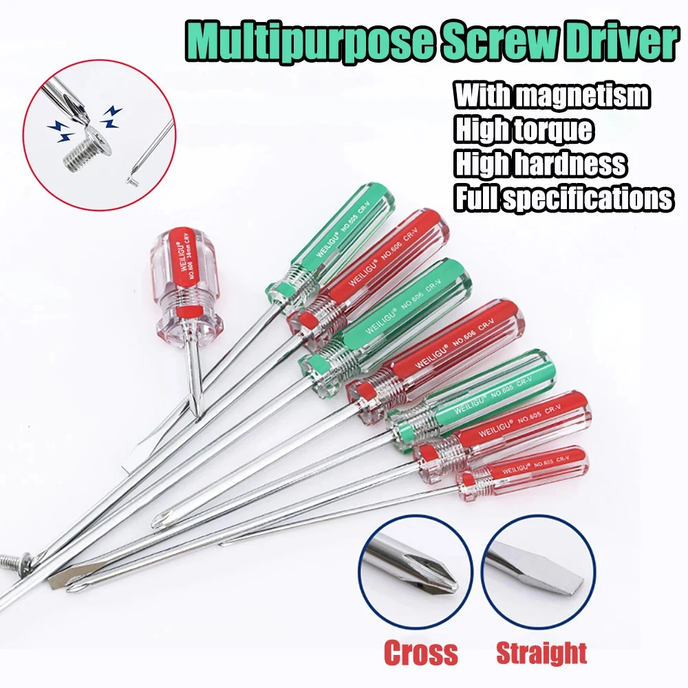 

10Pcs Multipurpose Screwdriver PP Handle With Magnetic Insulated Security Repair Hand Tools Cross/Straight Type Screws Driver