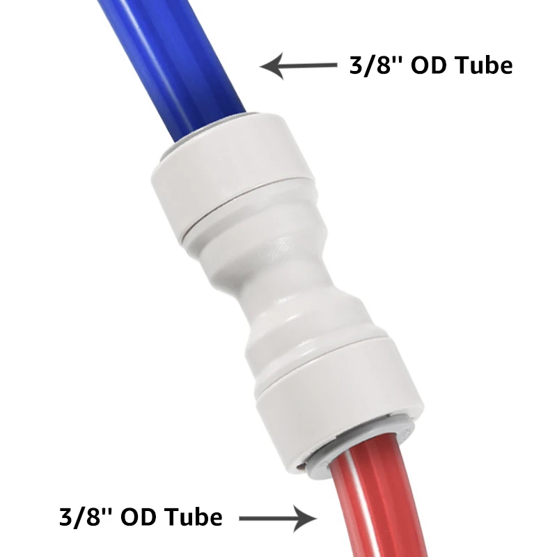 ELECQUEEN Push In Fitting - 9.5mm(3/8\') to 9.5mm(3/8\'\') Straight Push Fit Connectors,Homebrew Beer Hose Quick Joint Tube Adapter