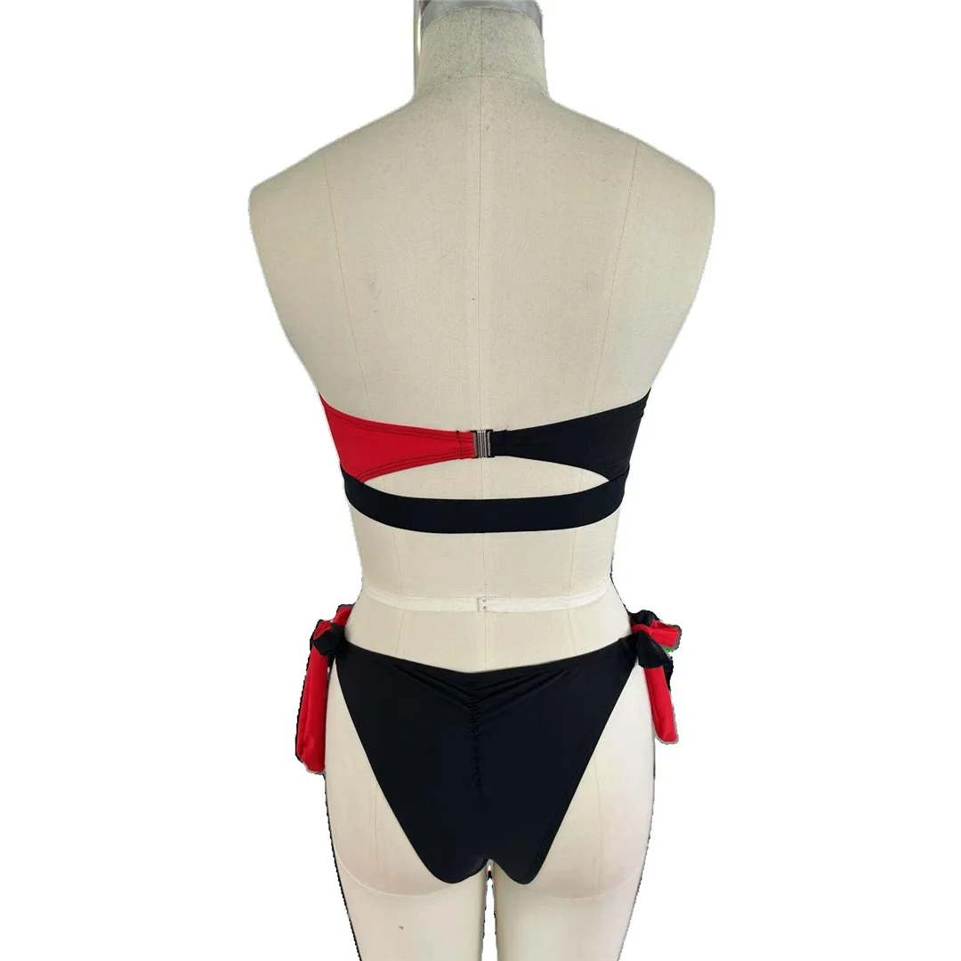 S - XXL Sexy Bandeau-Bikini mit Cut-Outs, zweiteiliger Badeanzug für Damen, Badebekleidung, Badeanzug, Schwimmanzug V7429 – Detail 9