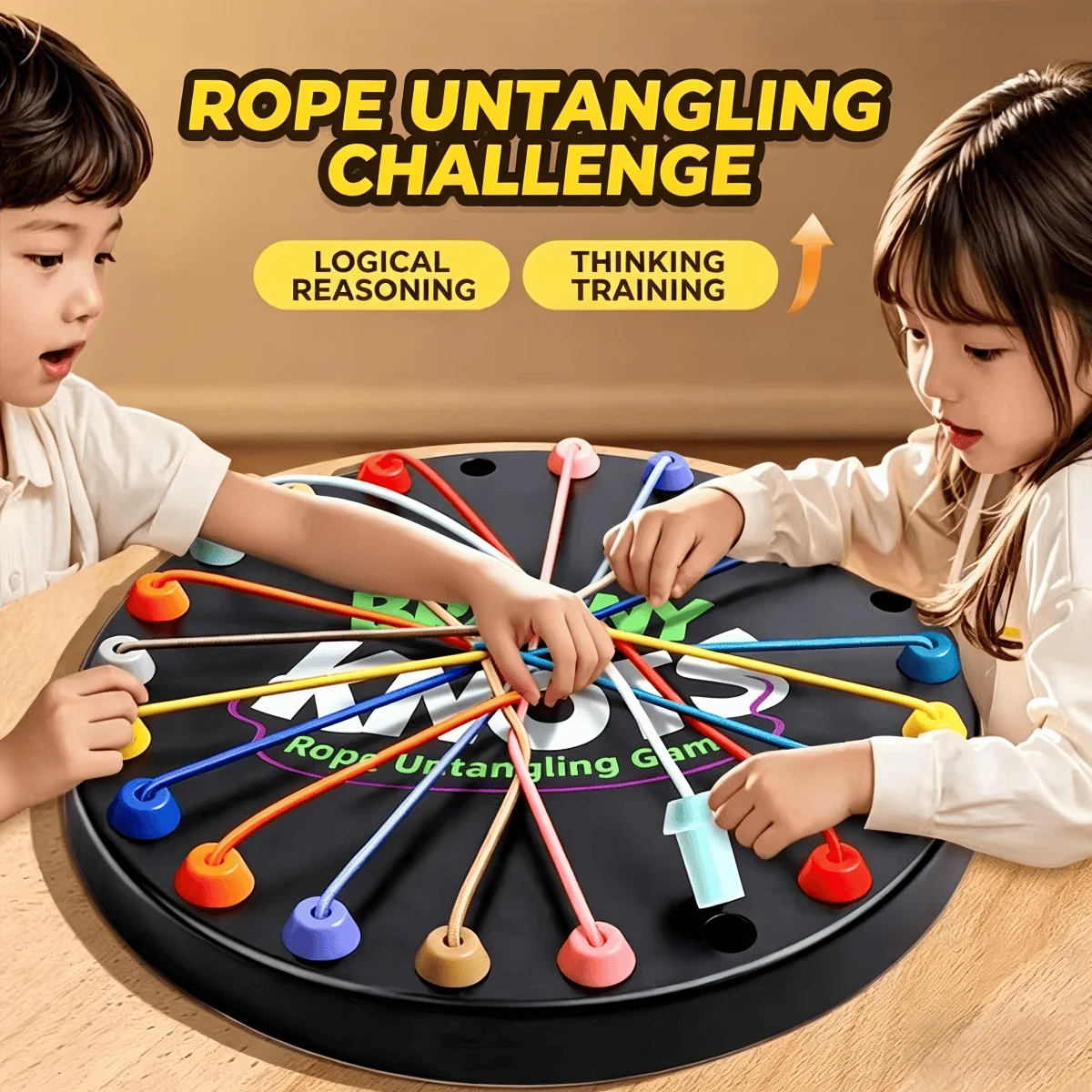 Juego de Mesa Reversi para Niños, Desafío de Desbloqueo con Cuerdas, Entrenamiento de Pensamiento, Batalla para Dos Jugadores, Diversión Interactiva entre Padres e Hijos