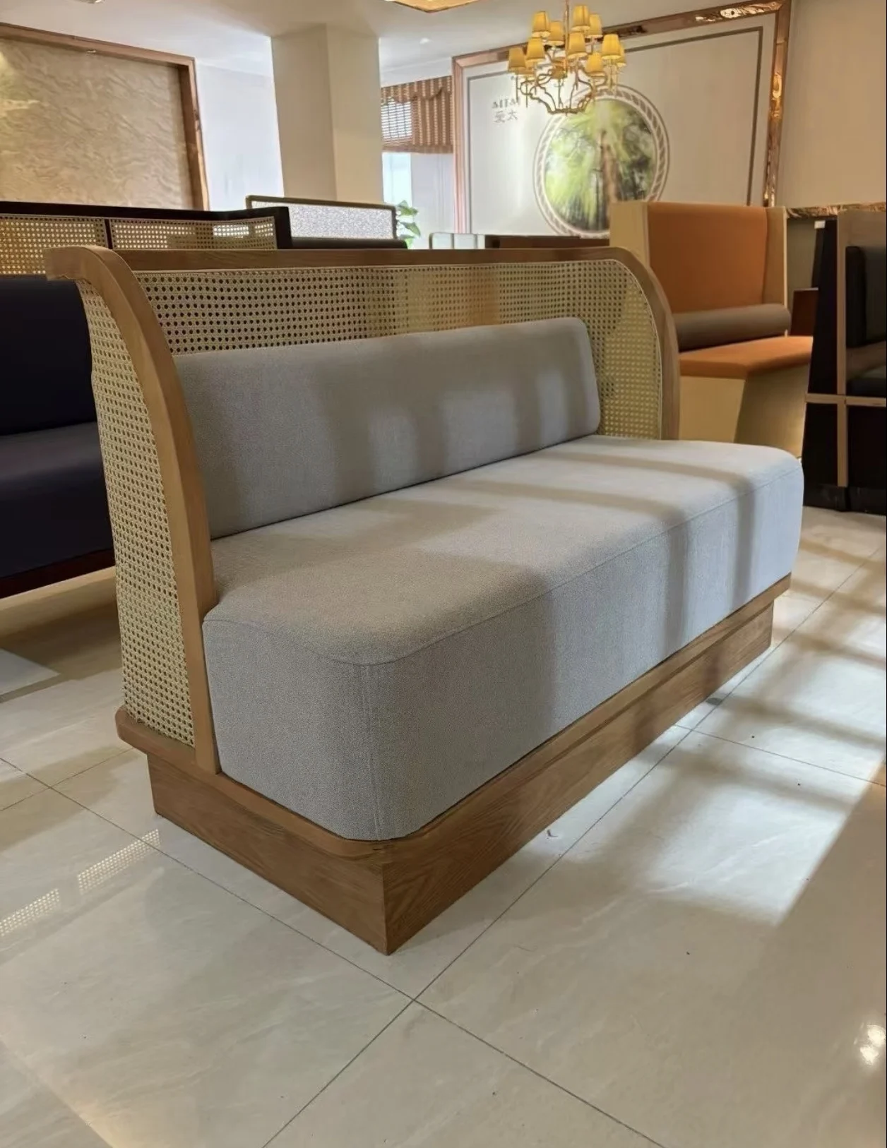 Factory Durable Cheap Long Dining Sofa Booth Seating Set for Commerical Restaurant Hotel Bar Cafe Fast Food Coffe Shop Nightclub