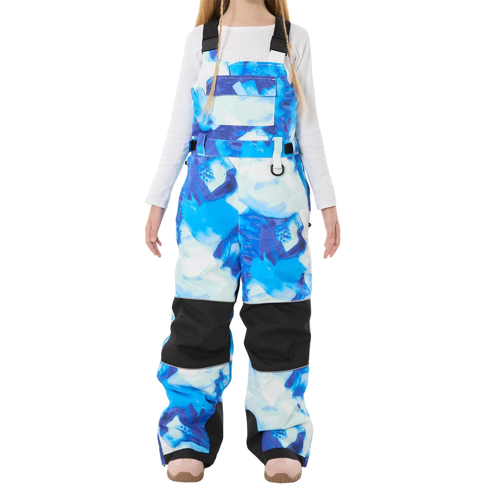 

Свободные и теплые лыжные штаны, однотонные лыжные штаны с ремешком сзади, ветрозащитные и водонепроницаемые походные штаны с карманами, детские лыжные штаны