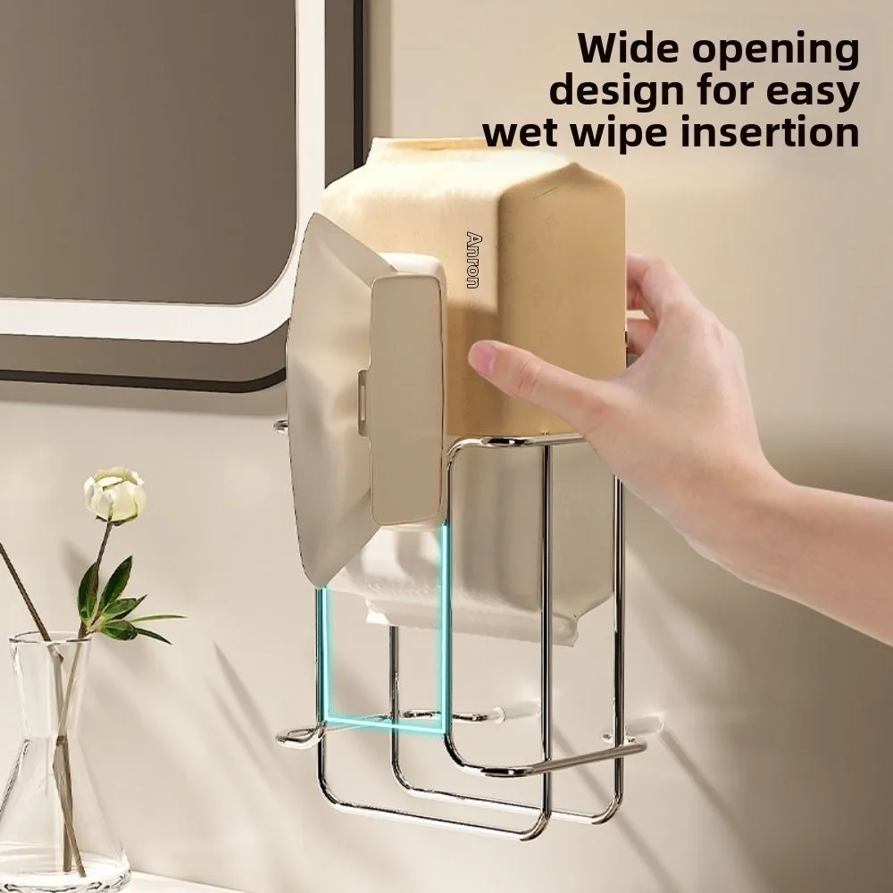 

Wall-mounted Suction Cup Toilet Paper Rack Punch-Free Suction Cup Wet Tissue Holder Space Saving Waterproof