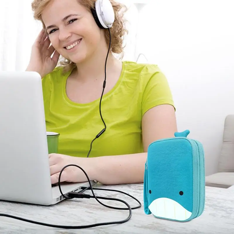 Leuke Cartoon Harde Schijf Opbergtas Mobiele Power Bank Beschermhoes Batterij Draagtas Externe Usb Kabel