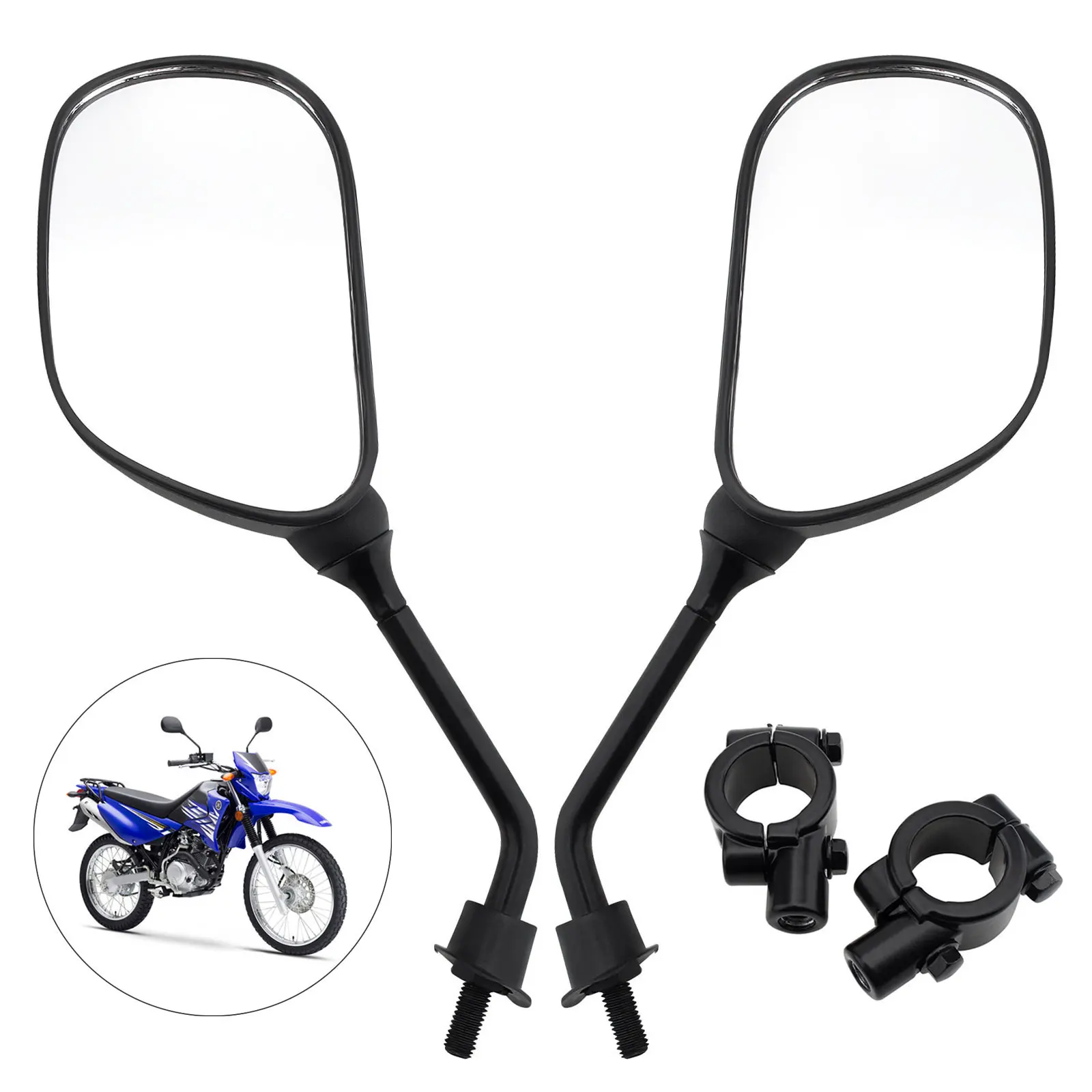 1 Pair 8mm Universal Convex Rear View Mirror for Motorbike Street Bike ATV Dirt Bike BMX Bicycle 2pcs Handle Bar Mount Clamp