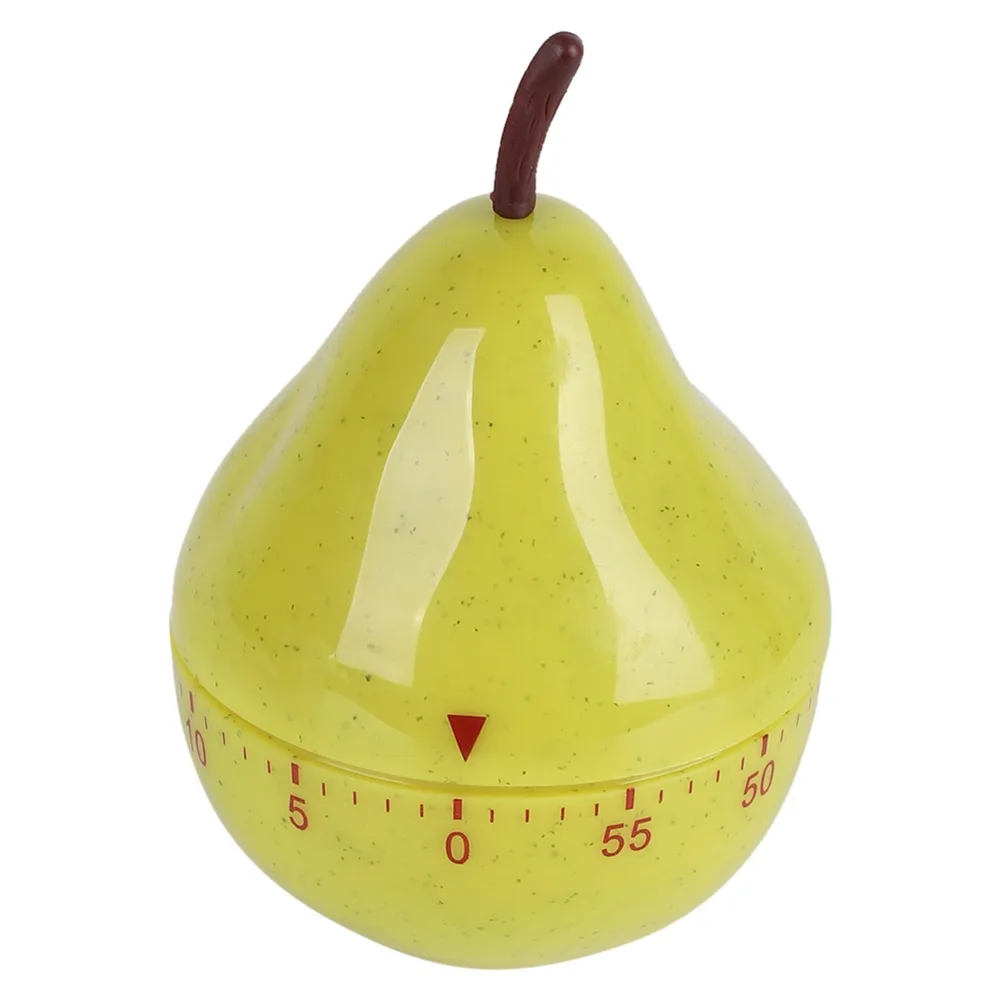 Pear Shaped Mechanical Kitchen Timer 60 Minutes Manual Rotating Countdown Timers Cute Mini Cartoon Timer Classroom