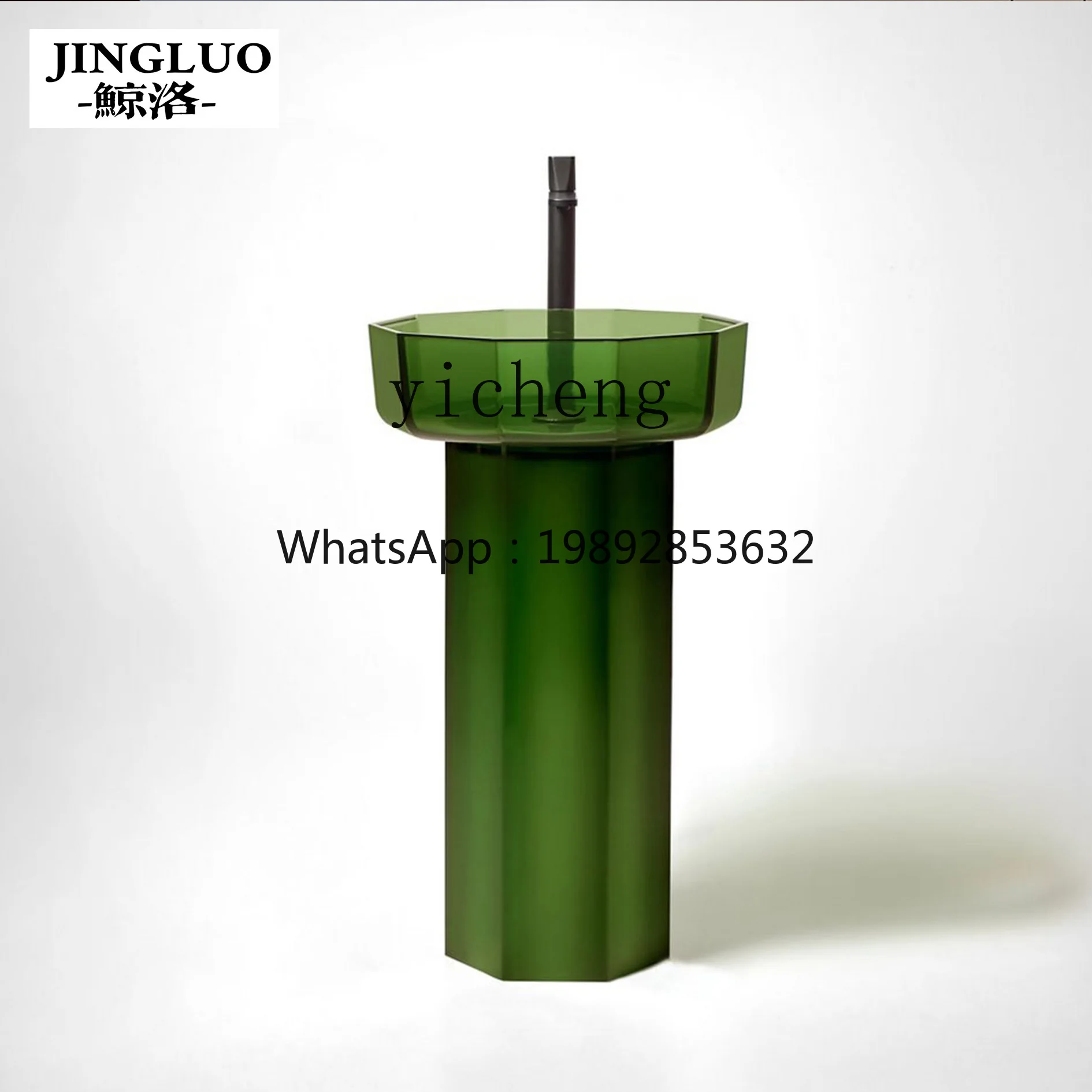 

X-29 color transparent resin art column basin integrated floor-to-ceiling courtyard hand wash basin