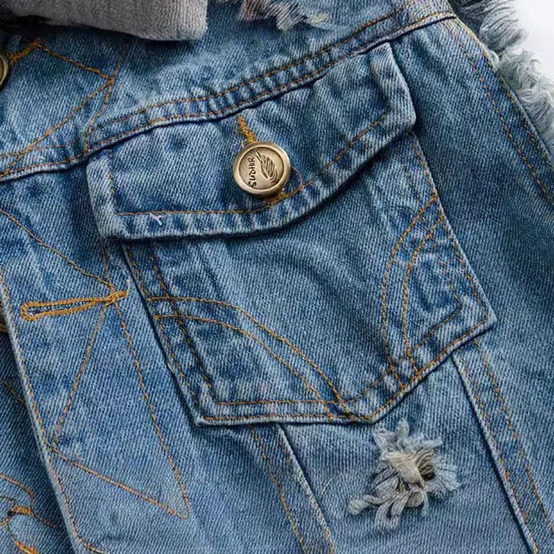 Männer Denim Weste Ärmellose Jacken Baumwolle Retro Streetwear Zerrissene Blaue Jean Westen Mode Hip Hop Weste Männer Kleidung