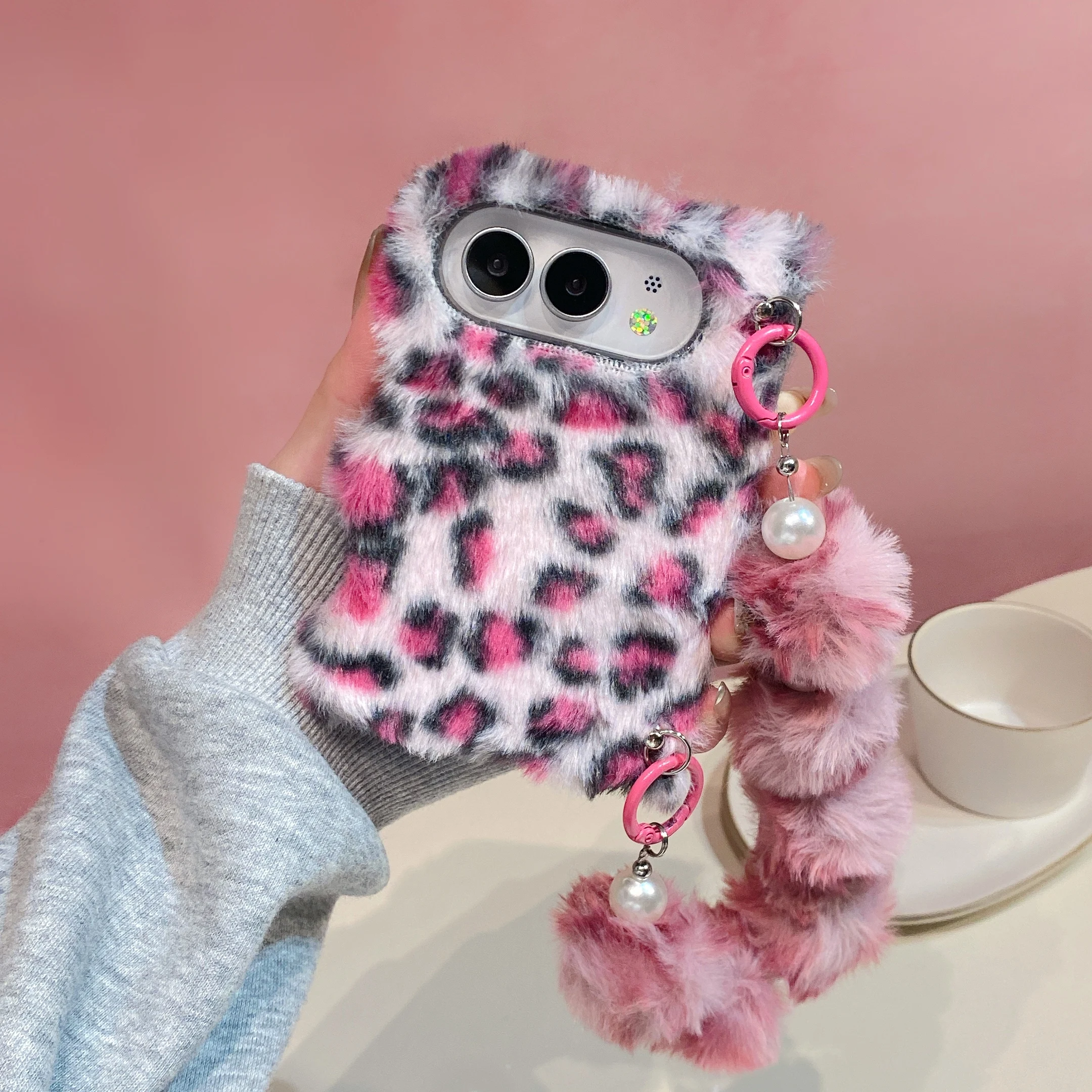 Leopard Print Fluffy Plush Wri - Phone Cases Iphone 12 review and price