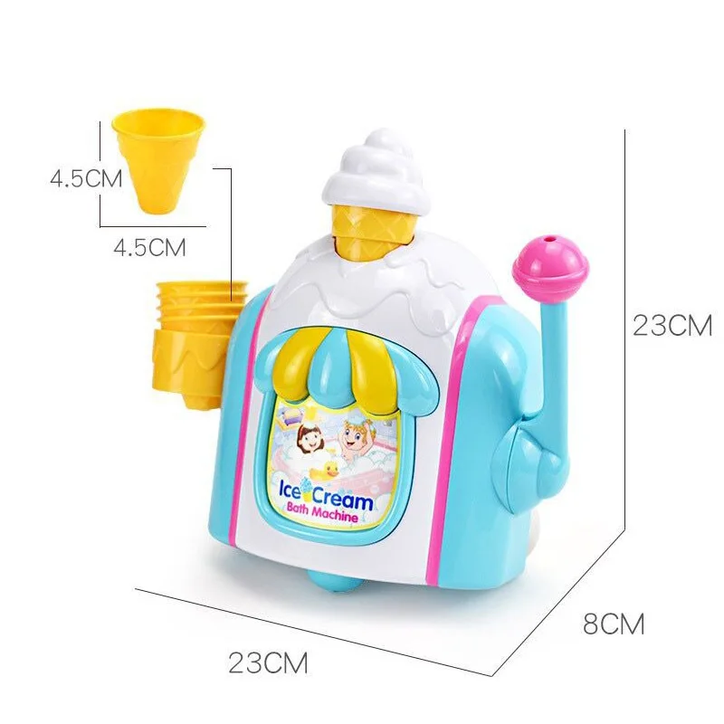 Machine à savon pour baignoire, jouets de bain pour bébé, musique, crème glacée, savon de baignoire, machine à bulles automatique pour enfants