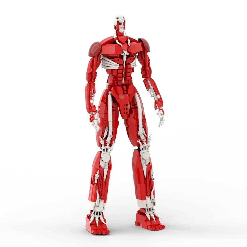 Anime Accessories Attacks Colossus Titan Building Blocks Red Mecha Titan Super-large Robot Assembly Model Puzzle Kids Toy Gift