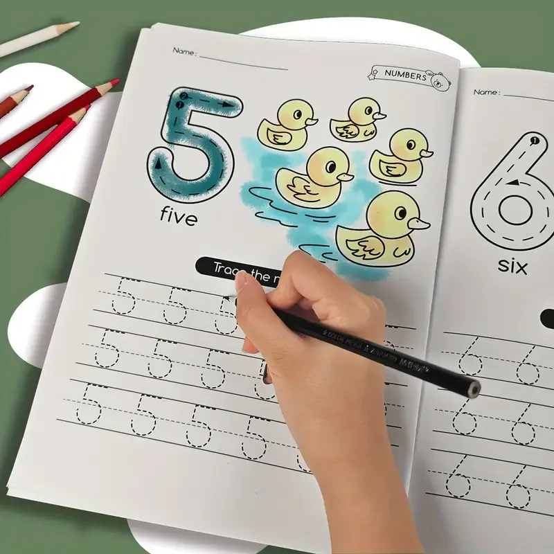 مصنف تتبع الأرقام - ممارسة التحكم في القلم للأطفال، كتاب تعلم الرياضيات، تتبع الأرقام 1-100 الواجبات المنزلية، كتاب تعليمي #3