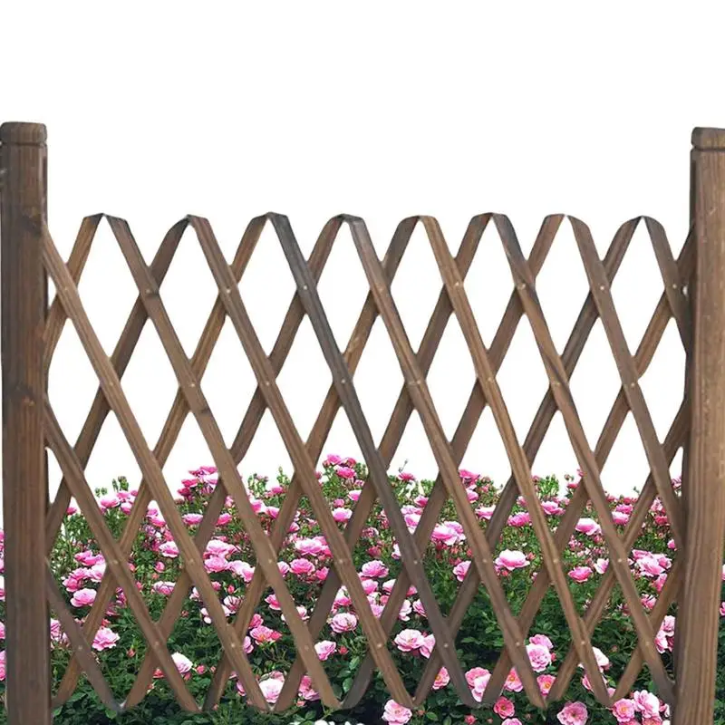 Retractable Fence Foldable Expanding Garden Decorative Wooden Fence Pets Safety Fence For Patio Garden Lawn Home Decoration