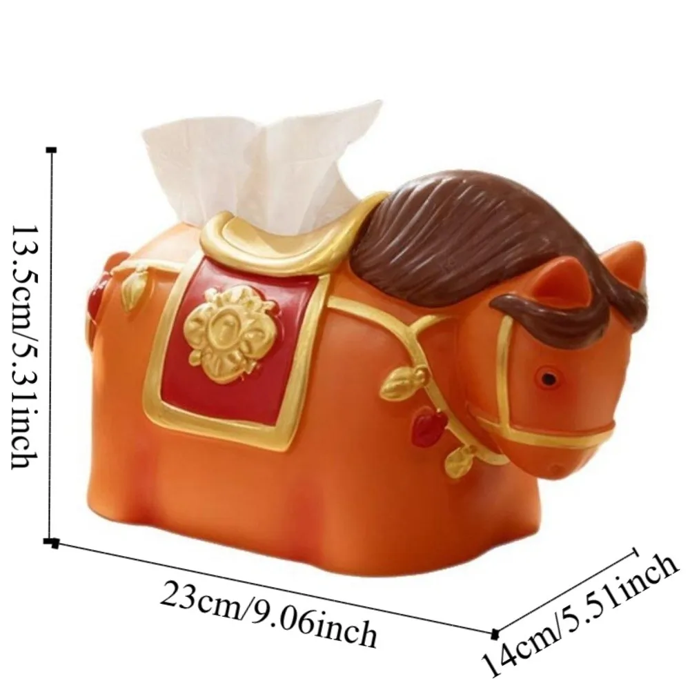 Figurka Model Koń Rok Pudełko na Chusteczki Lalka Zabawka Kolekcjonerska Koń Pudełko na Chusteczki Dekoracyjne Kreskówkowe Zodiakalne Figurki Koń Zabawka